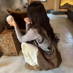 Dumpling bag, niche design, frosted suede, retro style, shoulder bag, crossbody bag, underarm bag.